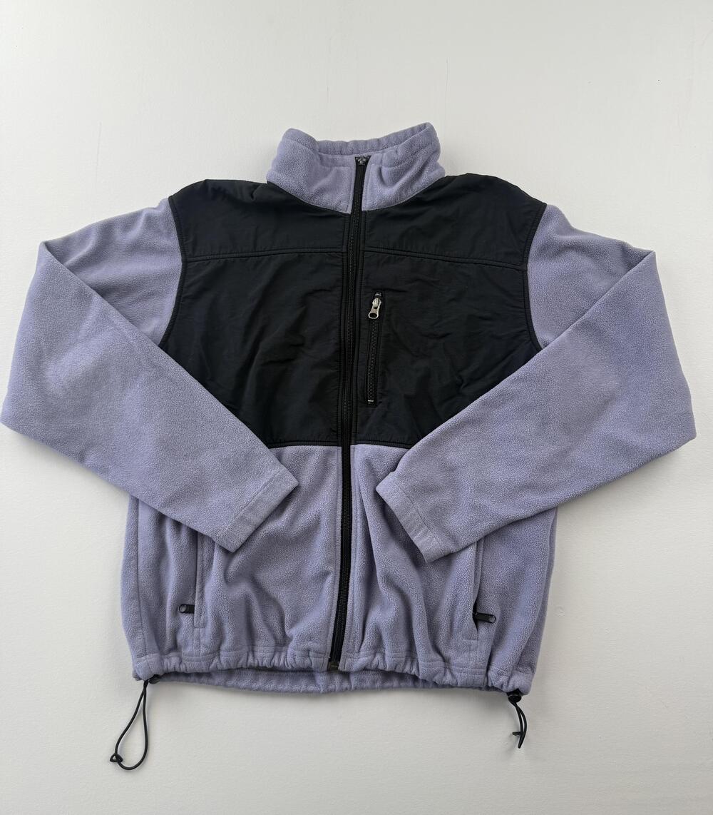 Columbia Fleece Jacket Womens Large Purple Black Full Zip Pockets Outdoor Warm
